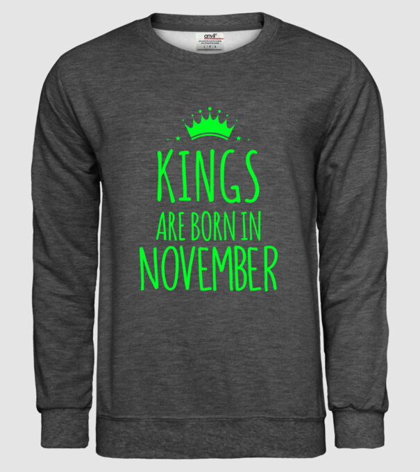 Kings are born in - November model gri închis pe tricou