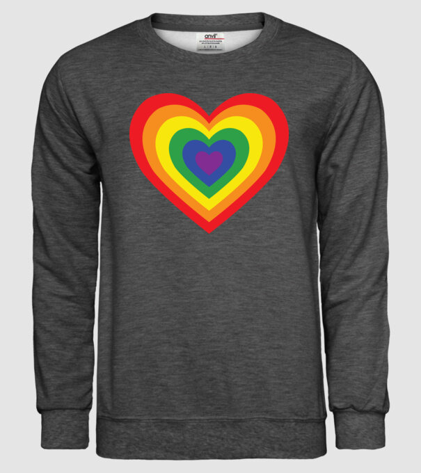 inimă lgbtq model gri închis pe tricou