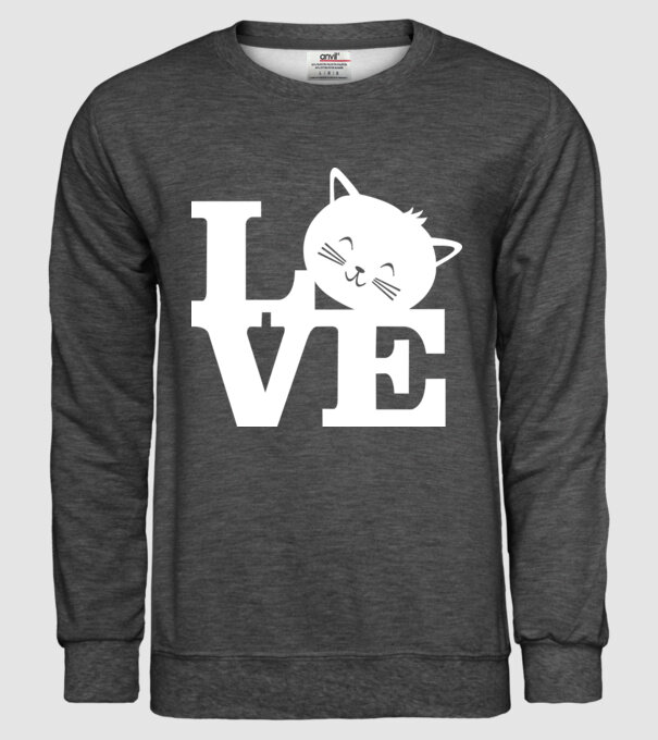 Love Pisică model gri închis pe tricou