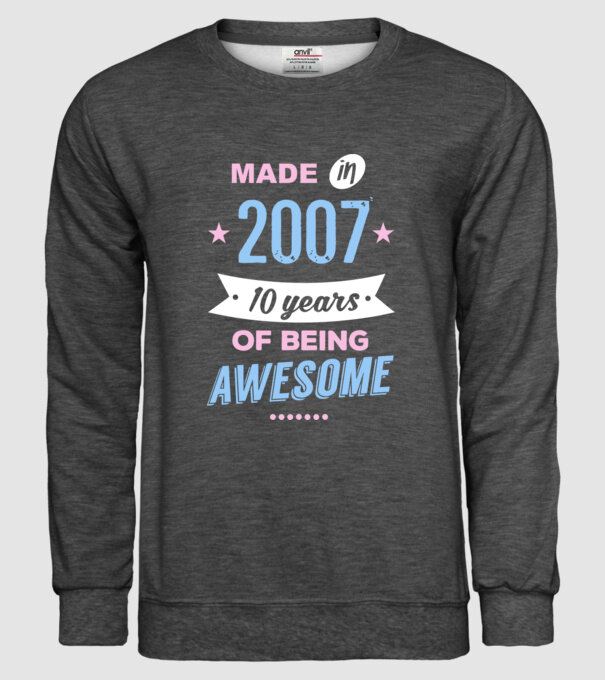 Made in - 2007 model gri închis pe tricou