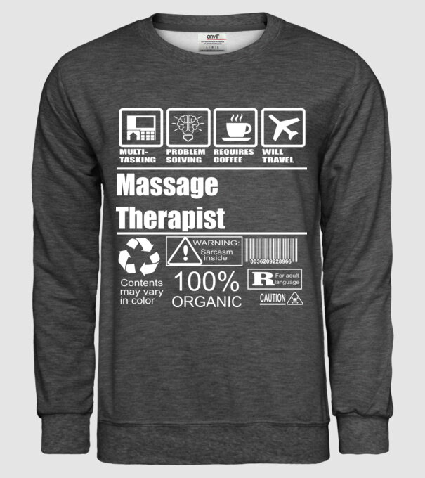 Massage teraphist model gri închis pe tricou