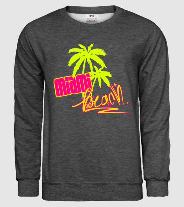 Miami beach model gri închis pe tricou