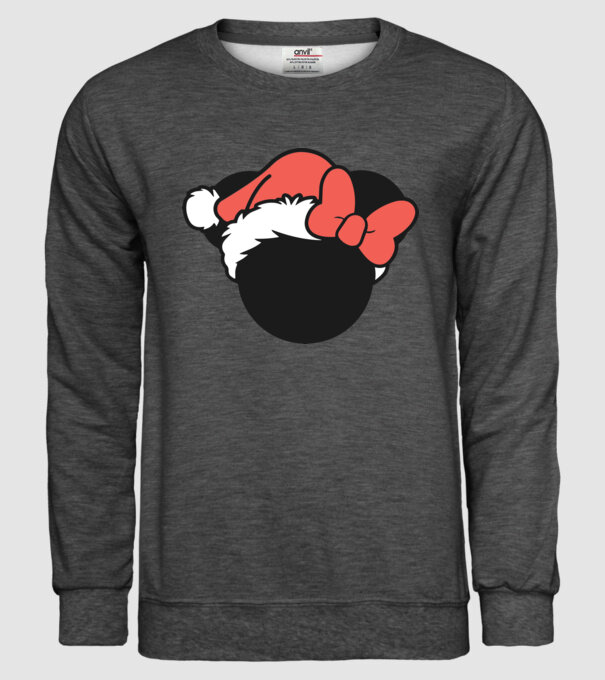 Crăciun Minnie model gri închis pe tricou