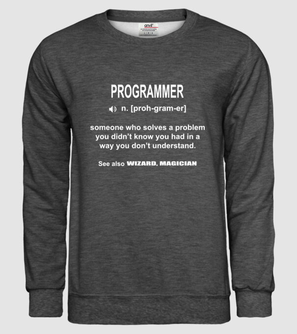 Programmer model gri închis pe tricou