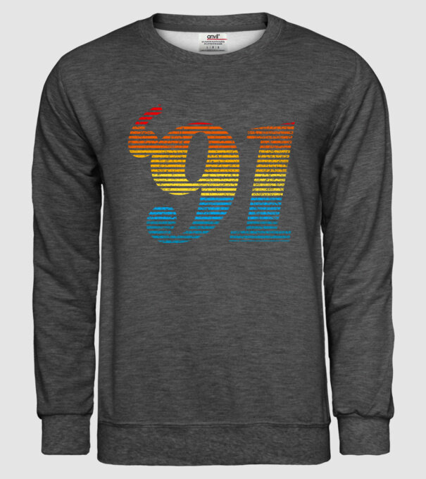 Retro Birthday 1991 model gri închis pe tricou
