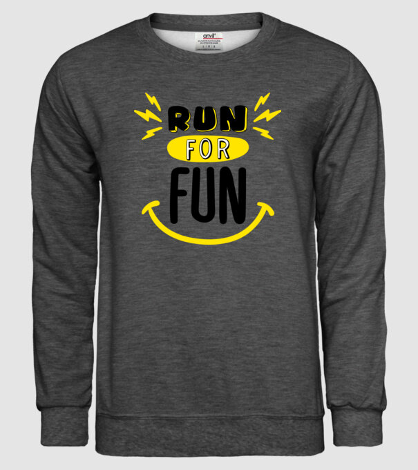 Run for fun model gri închis pe tricou