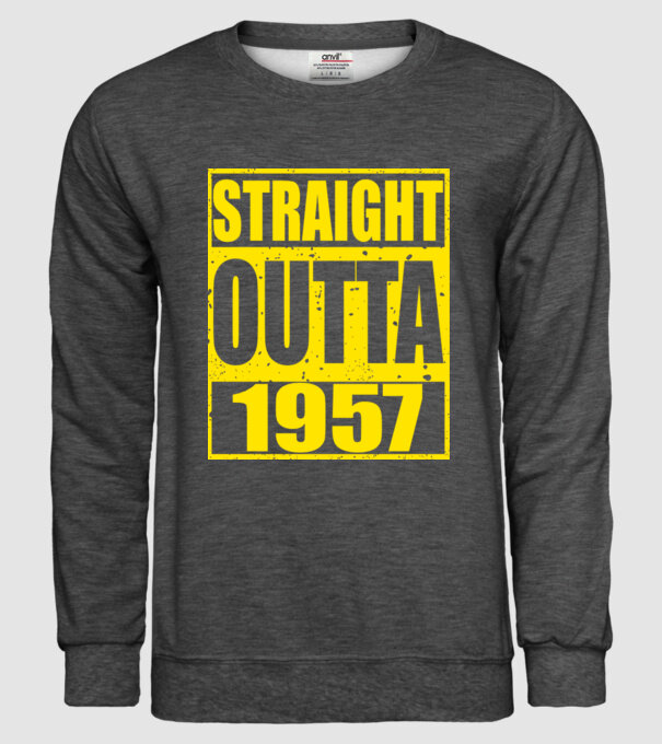 Straight Outta - 1957 model gri închis pe tricou