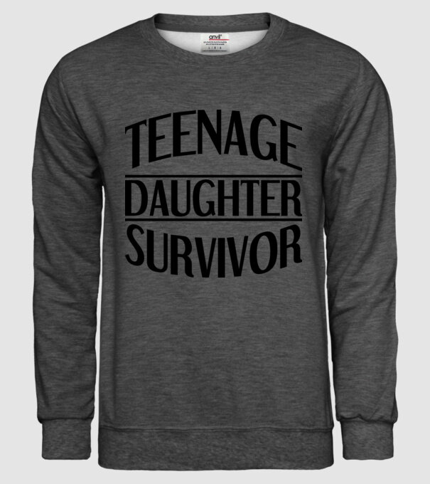 teenage daughter survivor model gri închis pe tricou