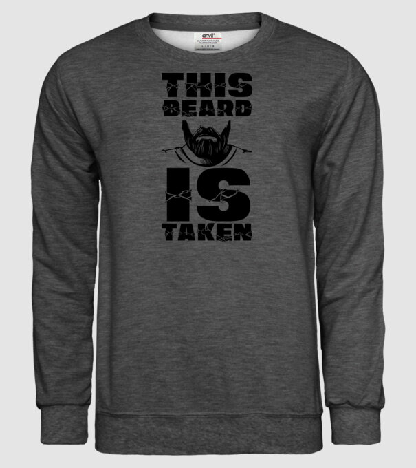 This beard is taken model gri închis pe tricou