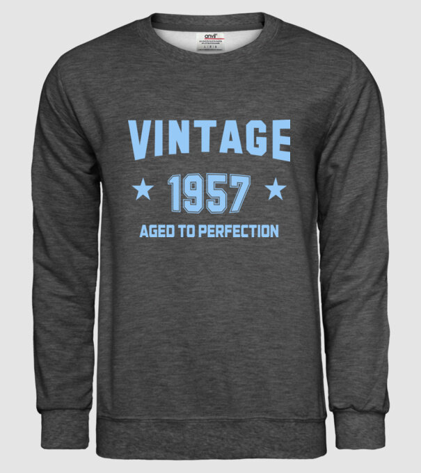 Vintage - 1957 model gri închis pe tricou