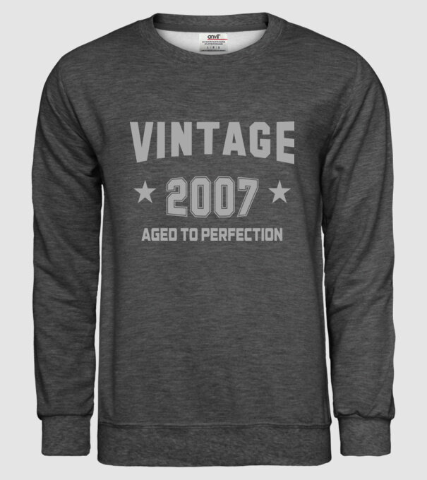 Vintage - 2007 model gri închis pe tricou