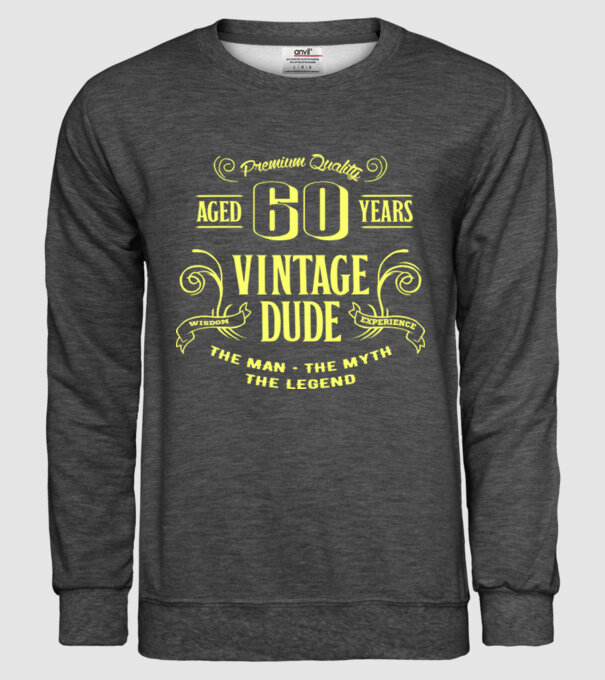 Vintage Dude - 60 model gri închis pe tricou