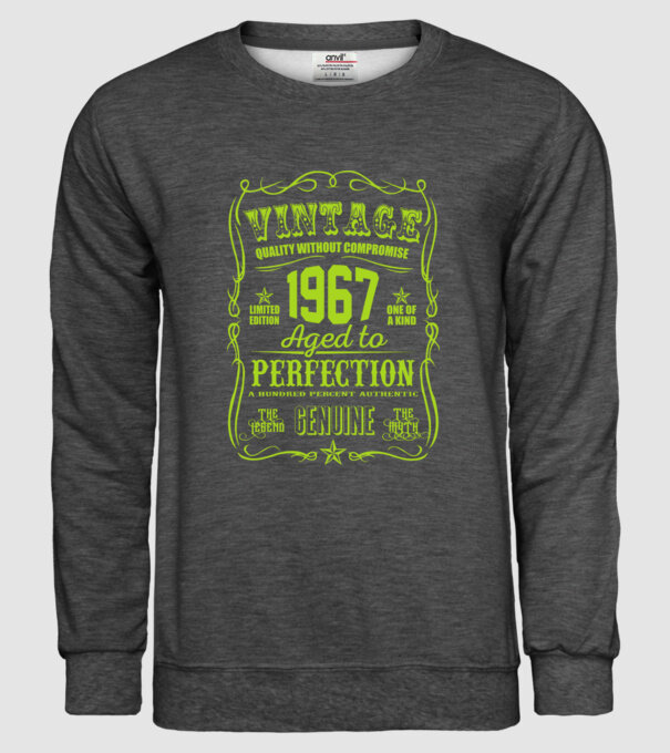 Vintage Perfection - 1967 model gri închis pe tricou
