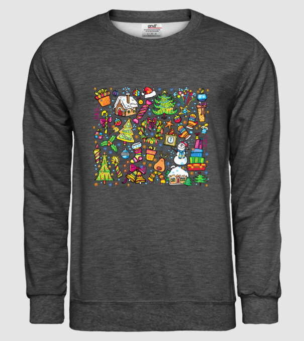 Xmas elements model gri închis pe tricou