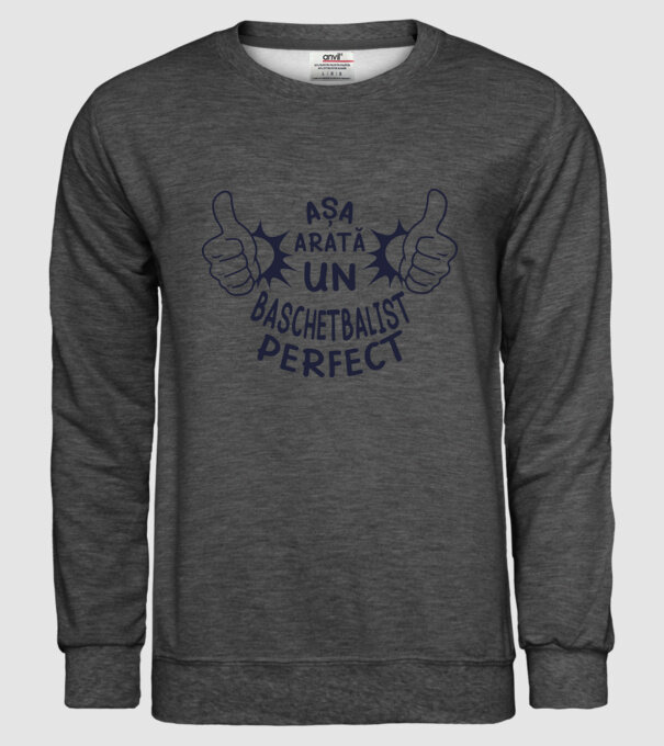 Așa arată un BASCHETBALIST perfect model gri închis pe tricou