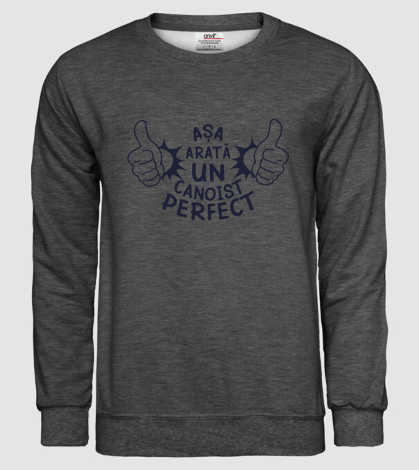 Așa arată un CANOIST perfect model gri închis pe tricou