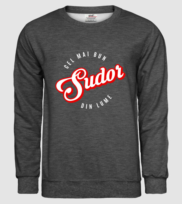 Cel mai bun SUDOR din lume model gri închis pe tricou