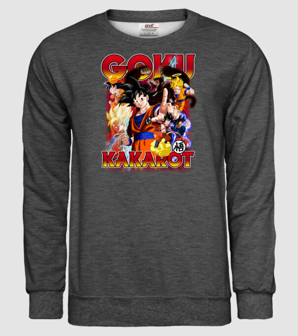 goku dragonball model gri închis pe tricou