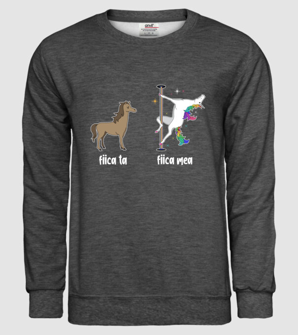 fiica ta - fiica mea model gri închis pe tricou