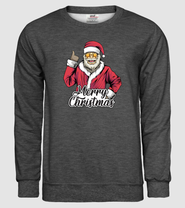 Merry christmas Santa model gri închis pe tricou