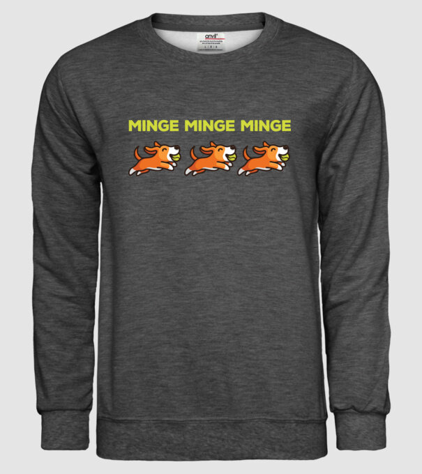 MINGE MINGE MINGE model gri închis pe tricou