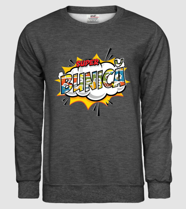 Super Bunică model gri închis pe tricou
