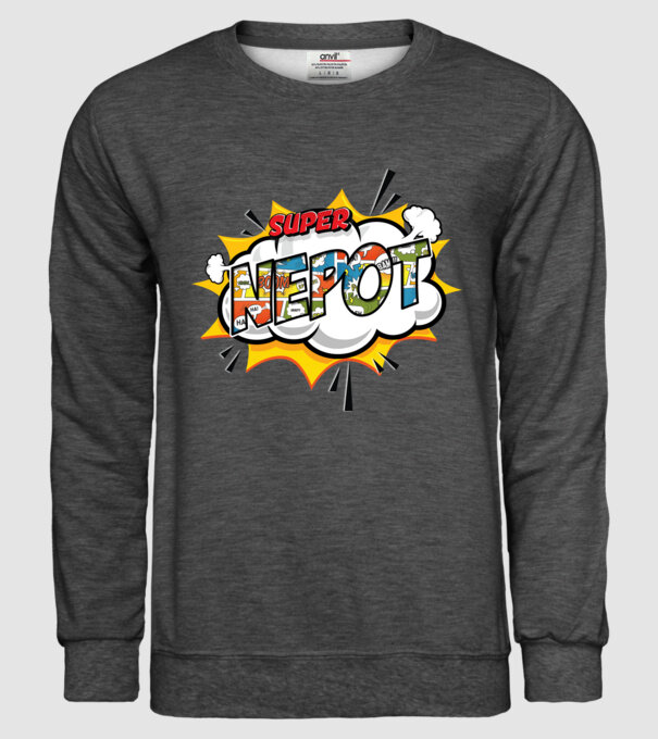 Super Nepot model gri închis pe tricou