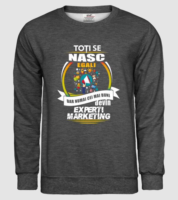 Toți se nasc egali, dar numai cei mai buni devin experți marketing model gri închis pe tricou