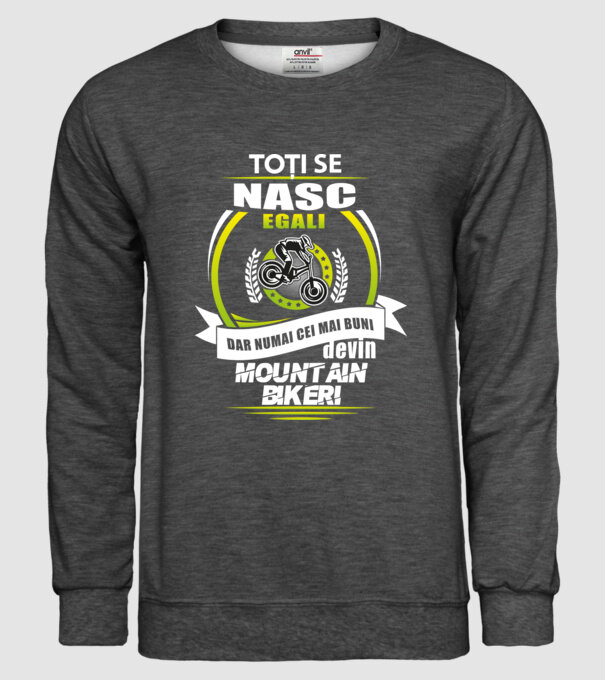 Toți se nasc egali, dar numai cei mai buni devin mountain bikeri model gri închis pe tricou