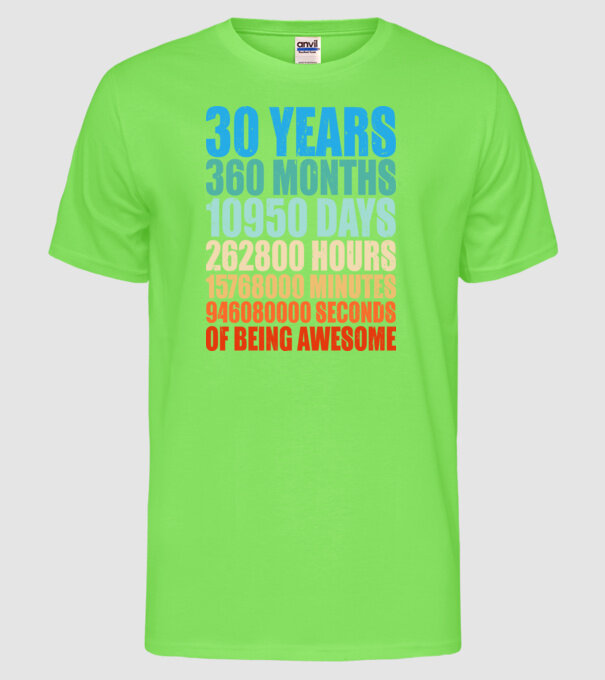 30 years of being awesome model verde neon pe tricou