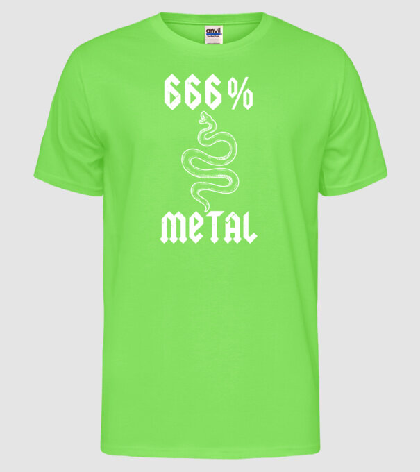 666 Metal model verde neon pe tricou