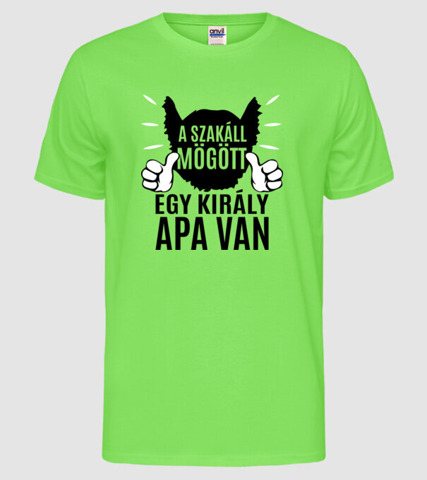 În spatele acestei bărbi se află un tată cool model verde neon pe tricou