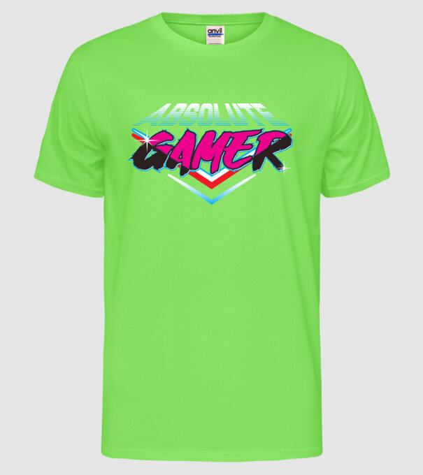 Absolute Gamer model verde neon pe tricou