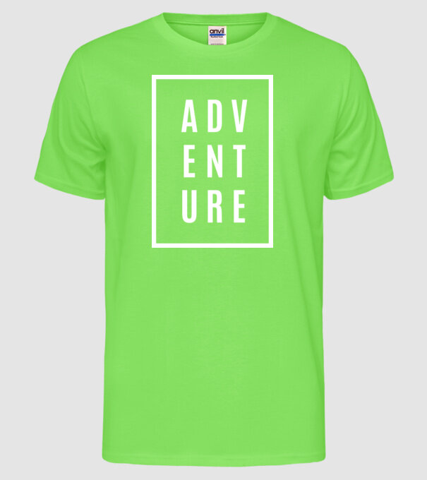 ADVENTURE model verde neon pe tricou