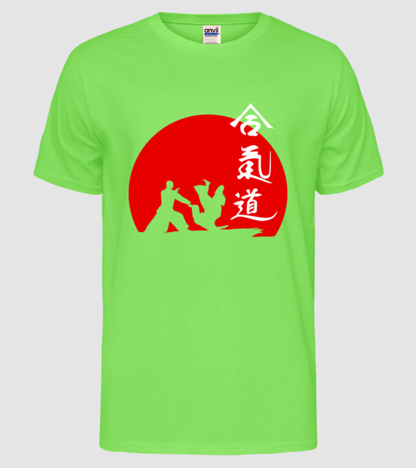Aikido model verde neon pe tricou