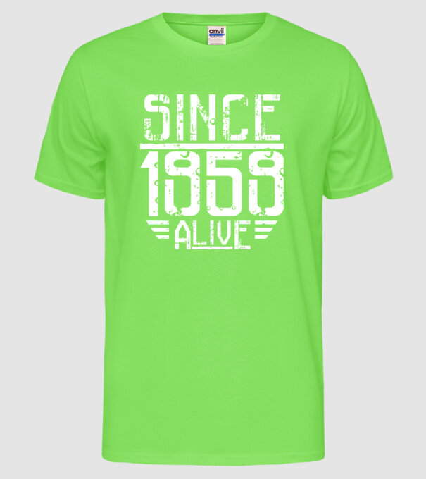 Alive since 1959 model verde neon pe tricou