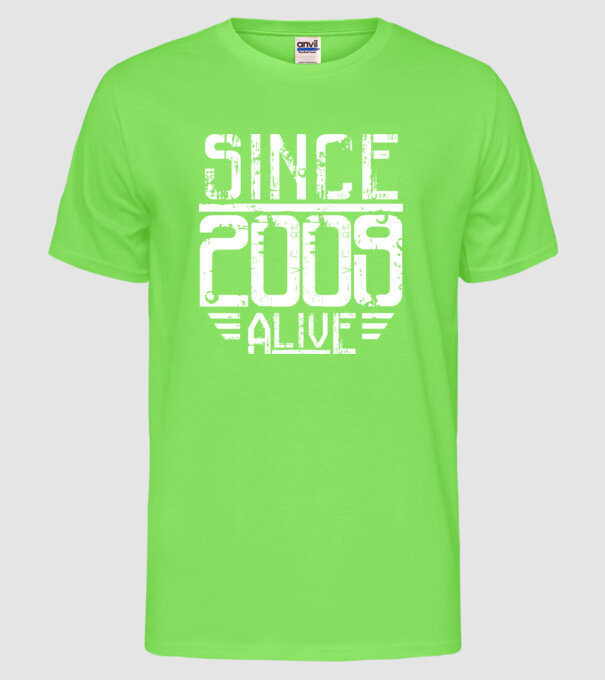 Alive since 2009 model verde neon pe tricou