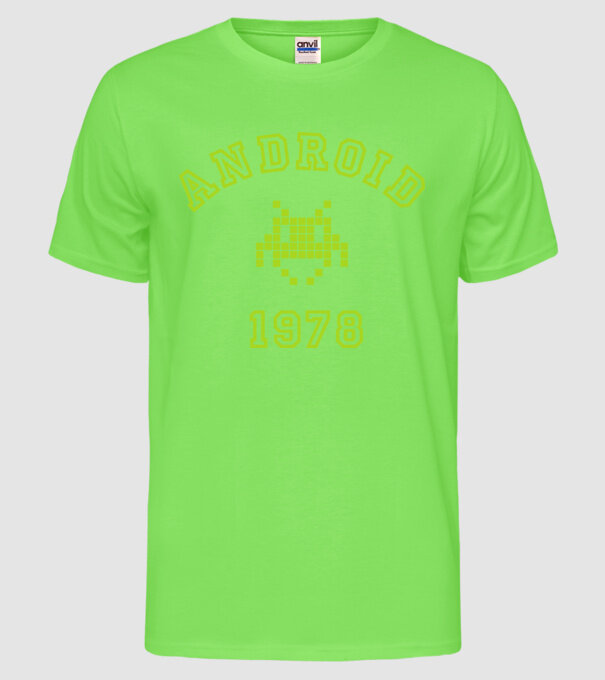 android model verde neon pe tricou