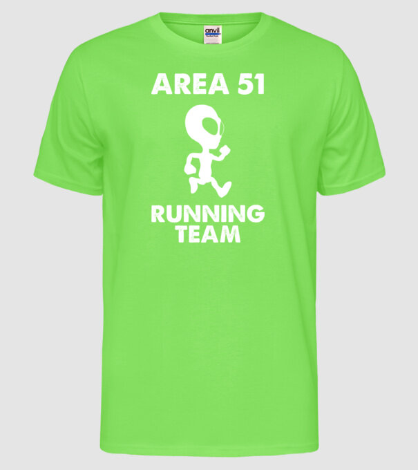 area51 running team model verde neon pe tricou