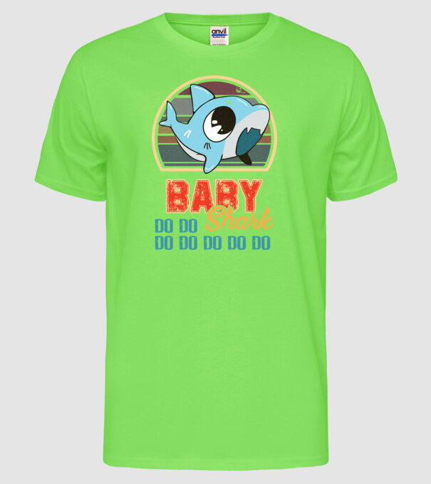 BabyBOY shark model verde neon pe tricou