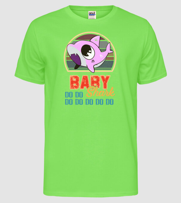 BabyGIRL shark model verde neon pe tricou
