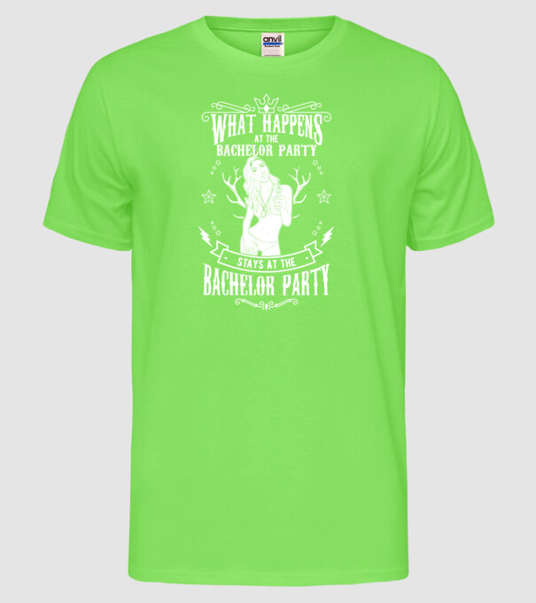 Bachelor party model verde neon pe tricou