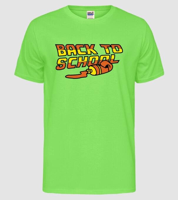 Back to school model verde neon pe tricou