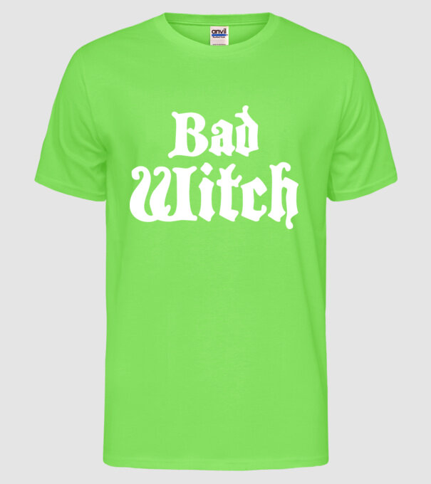 Bad Witch tricou cuplu model verde neon pe tricou