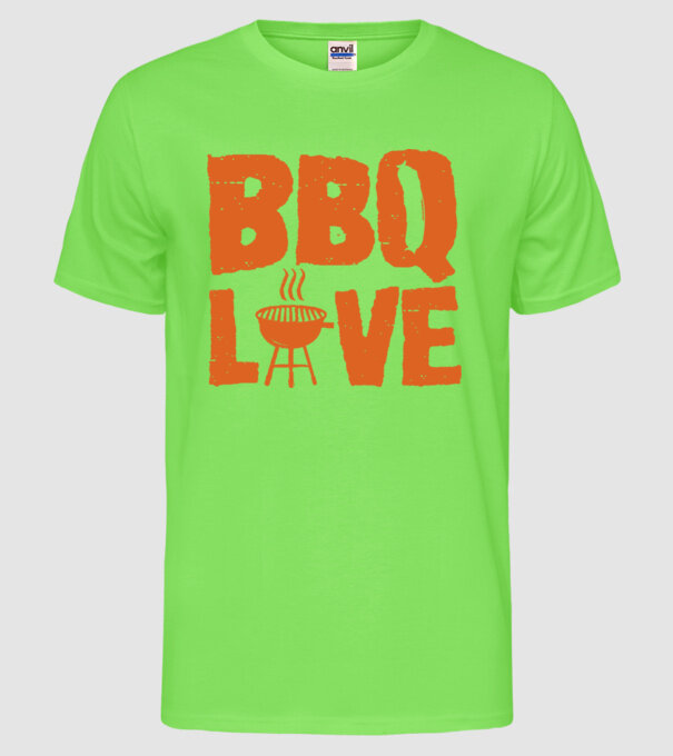 BBQ LOVE model verde neon pe tricou