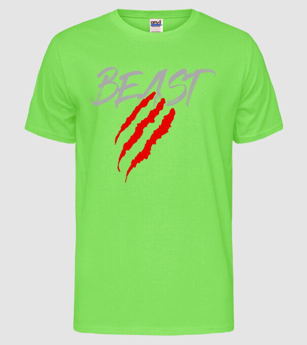 Beast model verde neon pe tricou