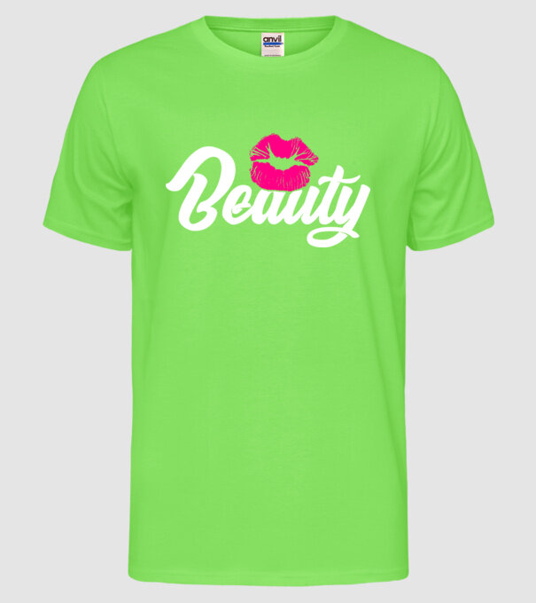 Beauty model verde neon pe tricou