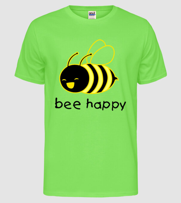 bee happy model verde neon pe tricou