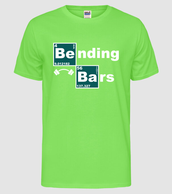 Bending bars model verde neon pe tricou