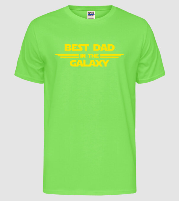Best dad in the galaxy model verde neon pe tricou